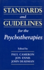 Standards and Guidelines for the Psychotherapies - Book