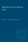 Identity of the Literary Text - Book