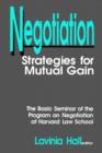 Negotiation : Strategies for Mutual Gain - Book