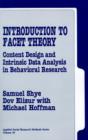Introduction to Facet Theory : Content Design and Intrinsic Data Analysis in Behavioral Research - Book