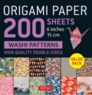 Origami Paper 200 sheets Washi Patterns 6" (15 cm) : Tuttle Origami Paper: Double Sided Origami Sheets Printed with 12 Different Designs (Instructions for 6 Projects Included) - Book
