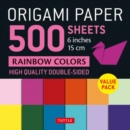 Origami Paper 500 sheets Rainbow Colors 6" (15 cm) : Tuttle Origami Paper: Double-Sided Origami Sheets Printed with 12 Color Combinations (Instructions for 5 Projects Included) - Book