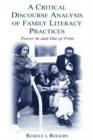 A Critical Discourse Analysis of Family Literacy Practices : Power in and Out of Print - Book