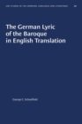The German Lyric of the Baroque in English Translation - Book