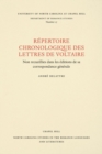 Un Repertoire chronologique de lettres de Voltaire : Non recueillies dans les editions de sa correspondance generale - Book