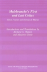 Malebranche`s First and Last Critics - Simon Foucher and Dortius de Mairan - Book