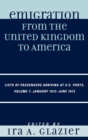Emigration from the United Kingdom to America : Lists of Passengers Arriving at U.S. Ports, January 1873 - June 1873 - Book