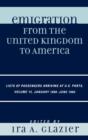 Emigration from the United Kingdom to America : Lists of Passengers Arriving at U.S. Ports, January 1880 - June 1880 - Book