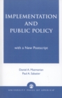 Implementation and Public Policy - Book