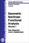 Geometric Nonlinear Functional Analysis, Volume 1 - Book