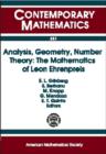 Analysis, Geometry, Number Theory : The Mathematics of Leon Ehrenpreis - Book