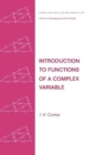 Introduction to Functions of a Complex Variable - Book