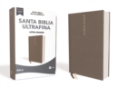 NBLA Santa Biblia Ultrafina, Letra Grande, Tamano Manual, Tapa Dura/Tela, Gris, Edicion Letra Roja - Book
