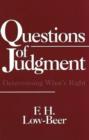 Questions of Judgment - Book