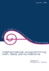 Mathematical Programming with Data Perturbations - eBook
