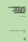 A Commentary on Kant's Critique of Judgement - eBook