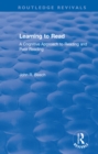 Learning to Read : A Cognitive Approach to Reading and Poor Reading - eBook