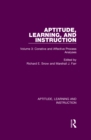 Aptitude, Learning, and Instruction : Volume 3: Conative and Affective Process Analyses - eBook