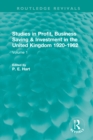 Studies in Profit, Business Saving and Investment in the United Kingdom 1920-1962 : Volume 1 - eBook
