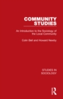 Community Studies : An Introduction to the Sociology of the Local Community - eBook