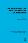 The Paris Psalter and the Meters of Boethius - eBook