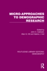 Micro-Approaches to Demographic Research - eBook