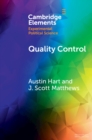Quality Control : Experiments on the Microfoundations of Retrospective Voting - Book