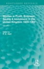 Studies in Profit, Business Saving and Investment in the United Kingdom 1920-1962 : Volume 1 - Book
