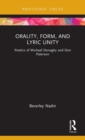 Orality, Form, and Lyric Unity : Poetics of Michael Donaghy and Don Paterson - Book