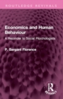 Economics and Human Behaviour : A Rejoinder to Social Psychologists - Book