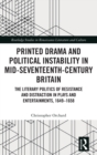 Printed Drama and Political Instability in Mid-Seventeenth-Century Britain : The Literary Politics of Resistance and Distraction in Plays and Entertainments, 1649-1658 - Book