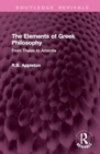 The Elements of Greek Philosophy : From Thales to Aristotle - Book