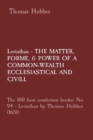 Leviathan - THE MATTER,  FORME, & POWER OF A COMMON-WEALTH ECCLESIASTICAL AND  CIVILL: The 100 best nonfiction books : No 94 - Leviathan by Thomas Hobbes (1651) - eBook