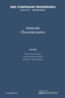 Materials Characterization: Volume 1242 - Book