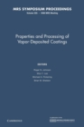 Properties and Processing of Vapor-Deposited Coatings: Volume 555 - Book