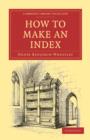 How to Make an Index - Book