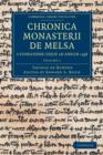 Chronica Monasterii de Melsa, a Fundatione usque ad Annum 1396 - Book