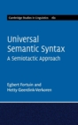 Universal Semantic Syntax : A Semiotactic Approach - Book