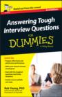 Answering Tough Interview Questions For Dummies - UK - eBook