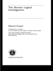 The Shorter Logical Investigations - eBook