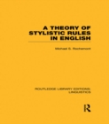A Theory of Stylistic Rules in English - eBook
