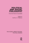 Political and Social Philosophy (Routledge Library Editions: Political Science Volume 30) - eBook