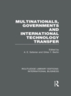 Multinationals, Governments and International Technology Transfer (RLE International Business) - eBook