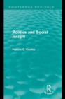Politics and Social Insight (Routledge Revivals) - eBook