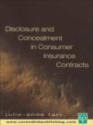 Disclosure and Concealment in Consumer Insurance Contracts - eBook