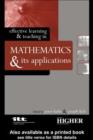 Effective Learning and Teaching in Mathematics and Its Applications - eBook