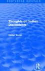 Thoughts on Indian Discontents (Routledge Revivals) - Book