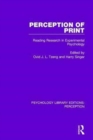 Perception of Print : Reading Research in Experimental Psychology - Book