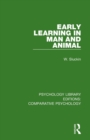 Early Learning in Man and Animal - Book