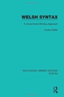 Welsh Syntax : A Government-Binding Approach - Book